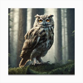 Owl In The Forest 51 Canvas Print