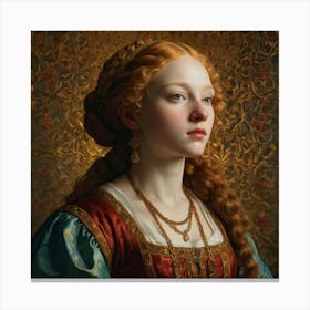 A Classical Portrait In Renaissance Style 1 Canvas Print