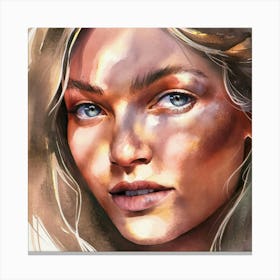 Watercolor Portrait Of A Woman 31 Canvas Print