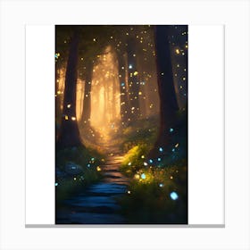 Fireflies In The Forest 1 Canvas Print