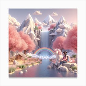 unicorn and fairy Canvas Print