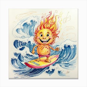 Fire Surfer Canvas Print