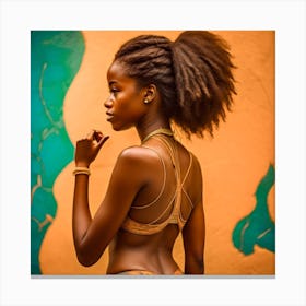 African Woman In Bikini Canvas Print