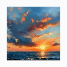 Sunset Over The Sea 4 Canvas Print