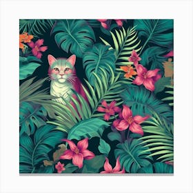 Cat In The Jungle Canvas Print