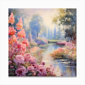Dreamy Gardens: Impressionistic Passion Canvas Print