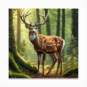 Deer In The Forest 127 Canvas Print