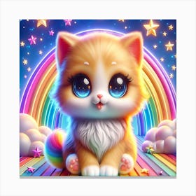 Rainbow Cat Canvas Print