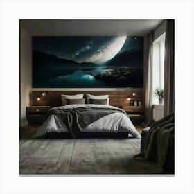 Moon And Stars Canvas Print