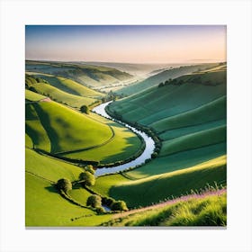 Sunrise Over The Rolling Hills Canvas Print