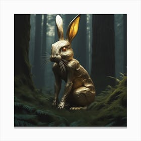 Golden Rabbit In The Forest Canvas Print