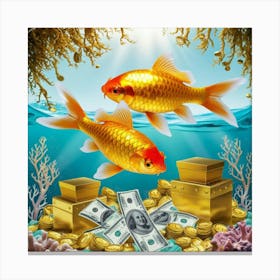 Goldfish And Money Canvas Print