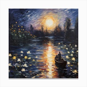 Vibrant Serenity on the Riverside Canvas Print