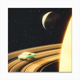 Saturn Highway Square Canvas Print
