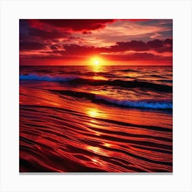 Sunset On The Beach 597 Canvas Print