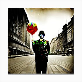 Clown On The Street Canvas Print