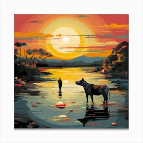 Sunset In The Savannah Canvas Print