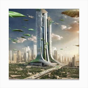 Futuristic Cityscape 139 Canvas Print