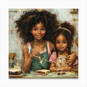 Baking Sisters Canvas Print