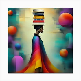 Poised Intellectualism in Vibrant Art Canvas Print