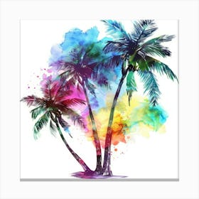 Watercolor Palm Trees 4 Canvas Print