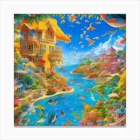 House By The Sea Canvas Print