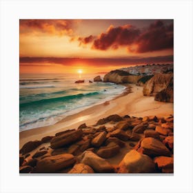 Sunset At The Beach 1 Canvas Print