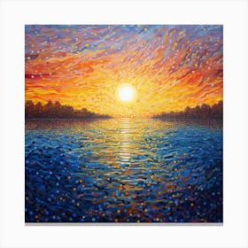 Sunset On The Lake 3 Canvas Print