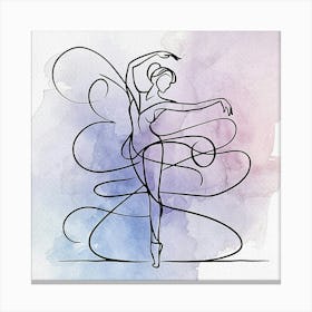 Ballerina Line Art Drawing 1 Canvas Print