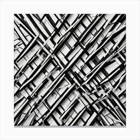 Abstract Black And White Pattern 4 Canvas Print