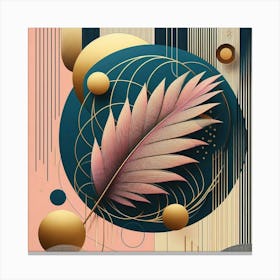 Aesthetic style, Abstraction with tropical leaf 12 Canvas Print