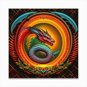 An abstract painting of a dragon Canvas Print