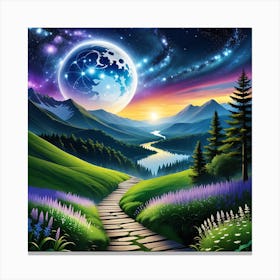 Path To The Moon Canvas Print