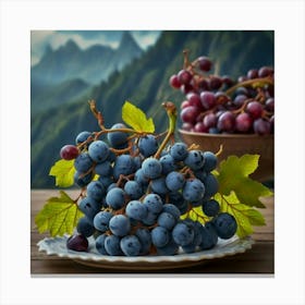 Grapes On A Plate Canvas Print