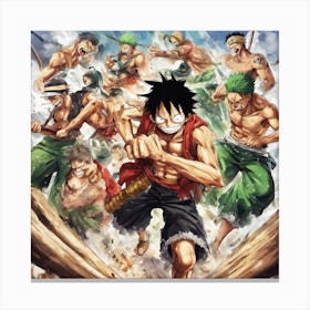 392184 A Fight In One Piece , Luffy And Zoro Anime With S Xl 1024 V1 0 Canvas Print