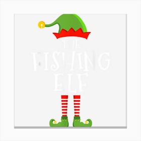 The Fishing Elf Funny Christmas Matching Family Pajama Canvas Print