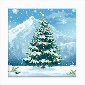 Christmas Banner Texture With A Snowy Landscape 3 Canvas Print