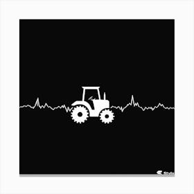 Tractor With Heartbeat Canvas Print