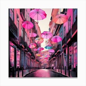 Pink Umbrellas 1 Canvas Print