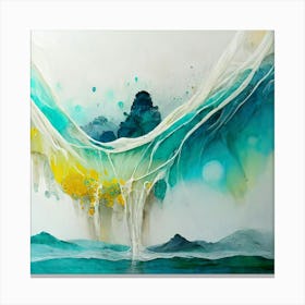 Abstract Wave In Teal Canvas Print