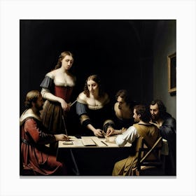 Group Of Women At A Table Canvas Print