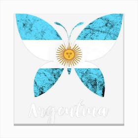 Argentina Butterfly Sun Of May Buenos Aires Argentinian Flag Canvas Print