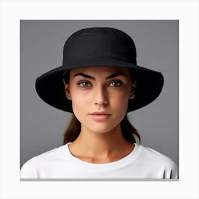 Portrait Of A Woman Wearing A Hat Canvas Print