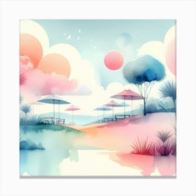 Watercolor Landscape 14 Canvas Print