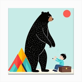 Bear And A Boy Canvas Print