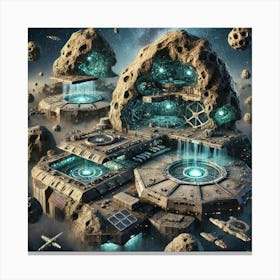 Hidden Strongholds Asteroids Scifi Canvas Print