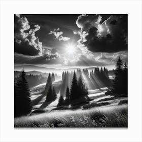 Black And White Landscape 5 Canvas Print