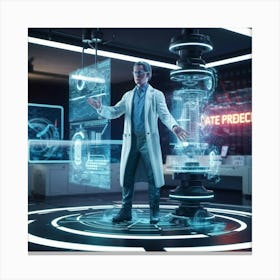 Futuristic Man In A Lab Canvas Print