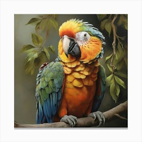 Parrot On A Branch 1 Canvas Print