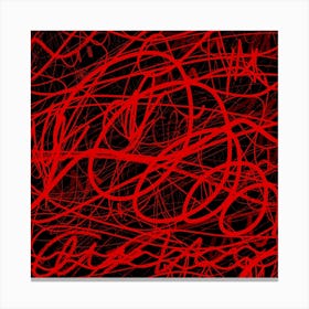 Abstract Red Drawing Canvas Print